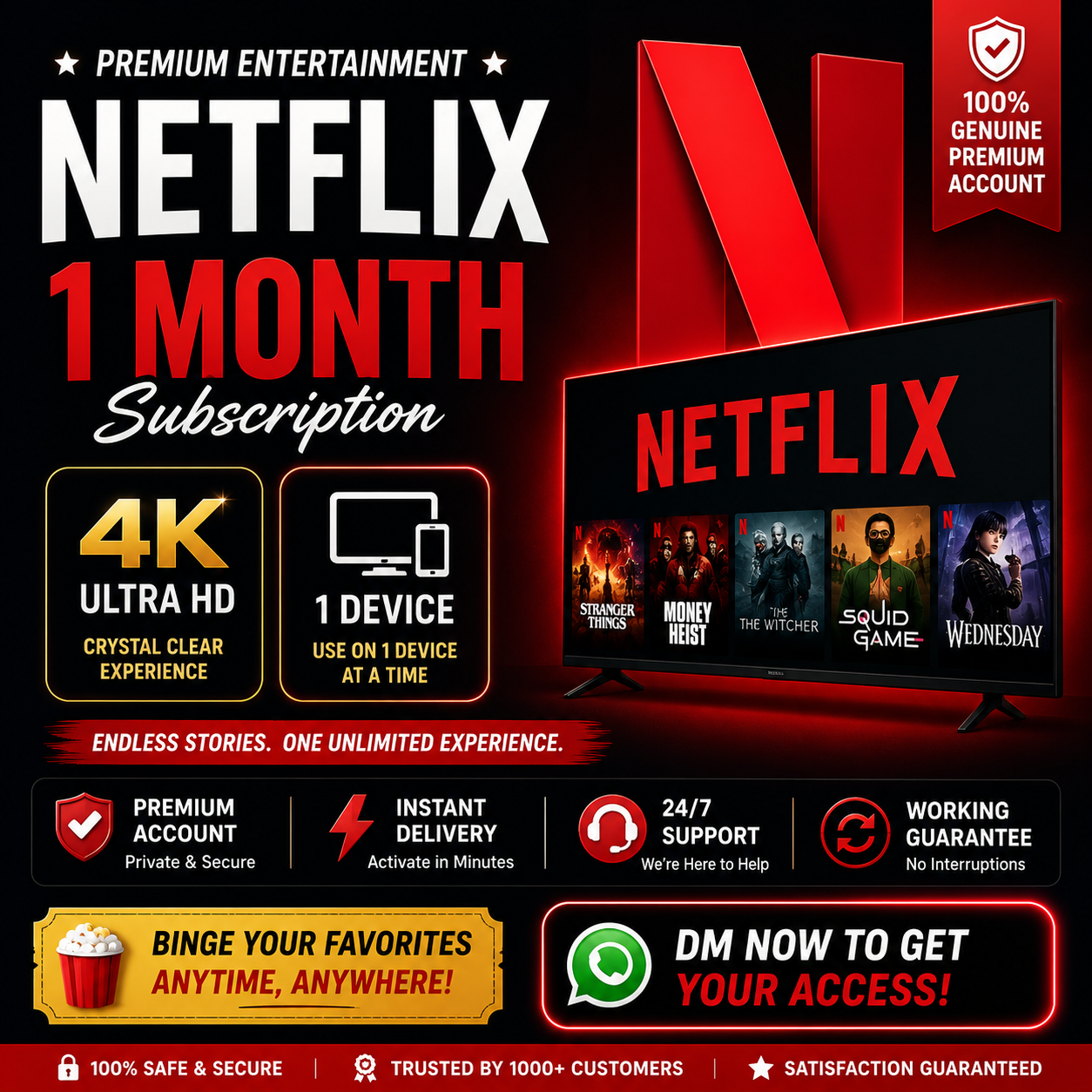 Netflix Premium Ultra HD: buy here 2026